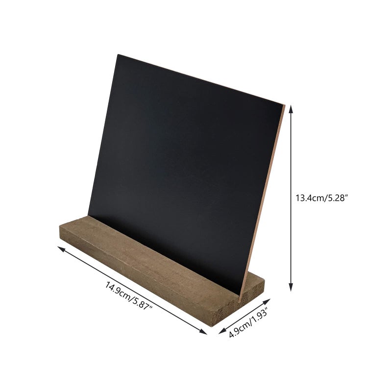 DSTELIN 5 X 6 Inches Mini Tabletop Chalkboard Signs with Vintage Style Wood Base Stands, Set of 3 - Image 4